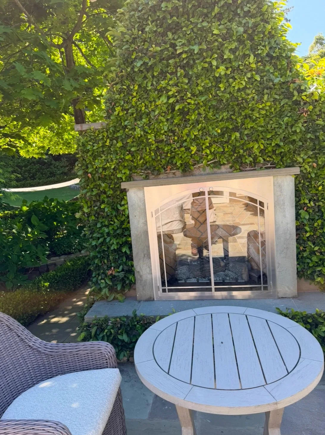 Completed outdoor fireplace